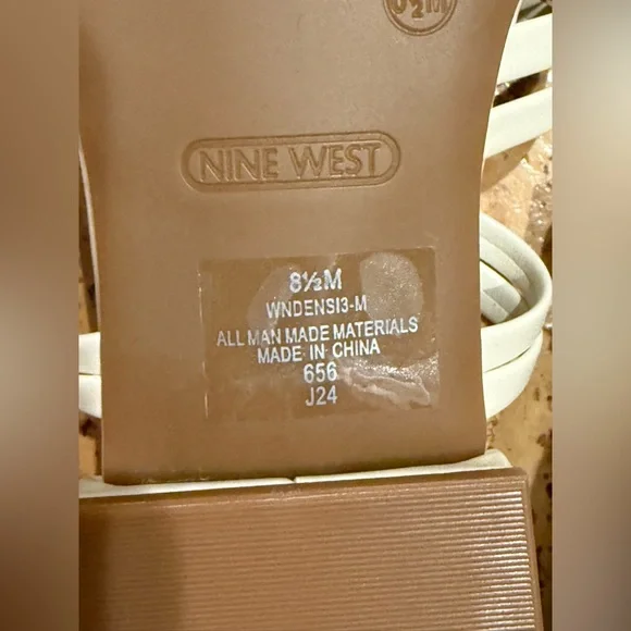 New Nine West Cream Pointed-Toe Slingback Flats Size 8 1/2 Women’s - Picture 10 of 15